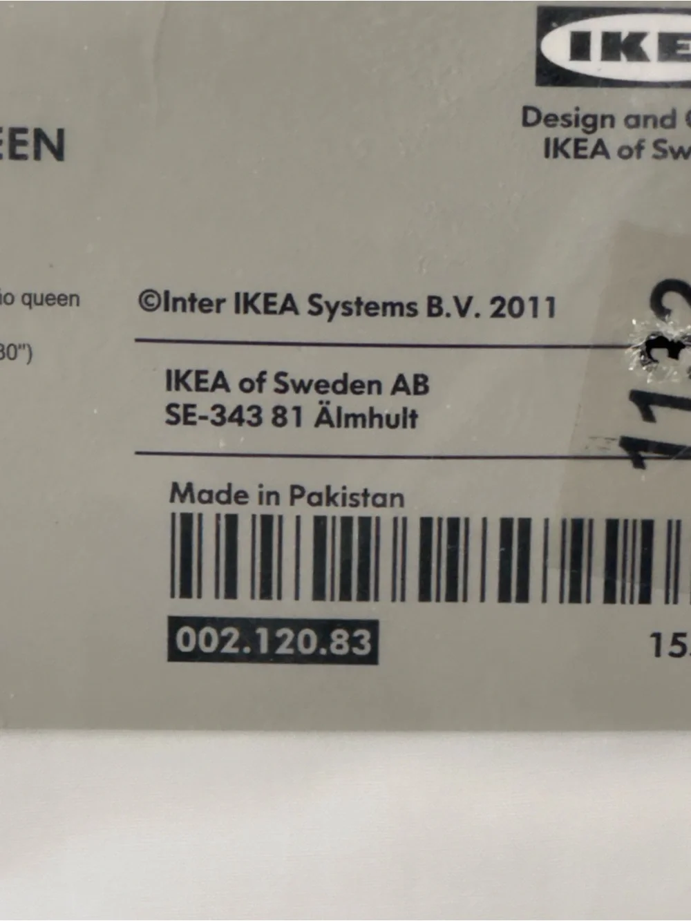 IKEA Skoghall Pillowcase Green Leaves Foliage Sz 26x26 100% Cotton Discontinued